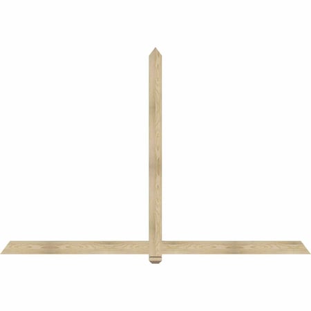 Ekena Millwork Eugene Rough Sawn Timber Gable Bracket, Douglas Fir, 96"W x 64"H x 2"D x 4"F, 16/12 Pitch GBW096X64X0204EUG00RDF